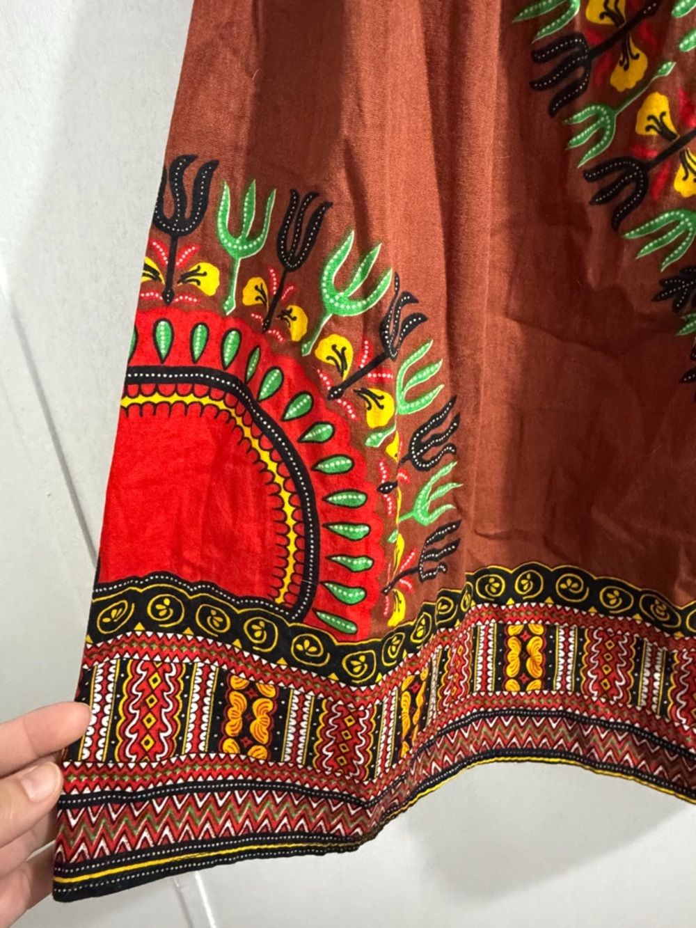 Advance Boho Dashiki Smocked Off-Shoulder Mini Dress - Vibrant African Print - Picture 4 of 10